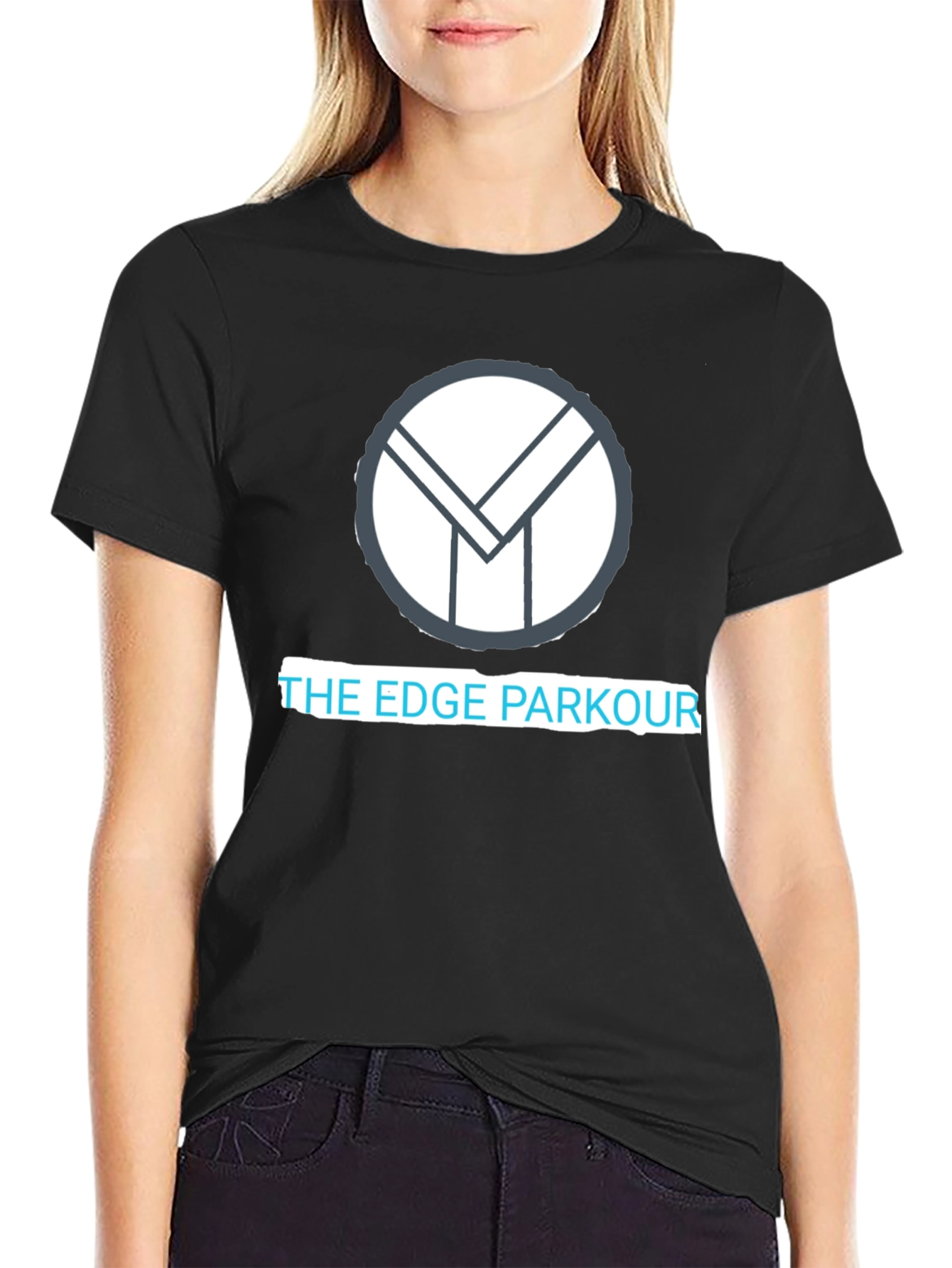 The Edge Parkour Graphic T-Shirt - Black Cotton Blend
