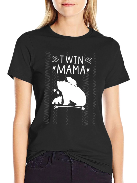 Twin Mama Bear T-Shirt - Adorable Mama Bear Tee