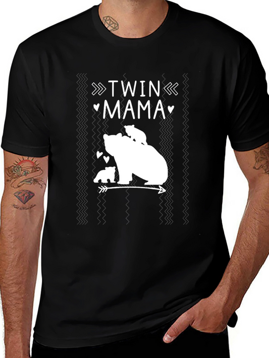 Twin Mama Bear T-Shirt - Adorable Mama Bear Tee