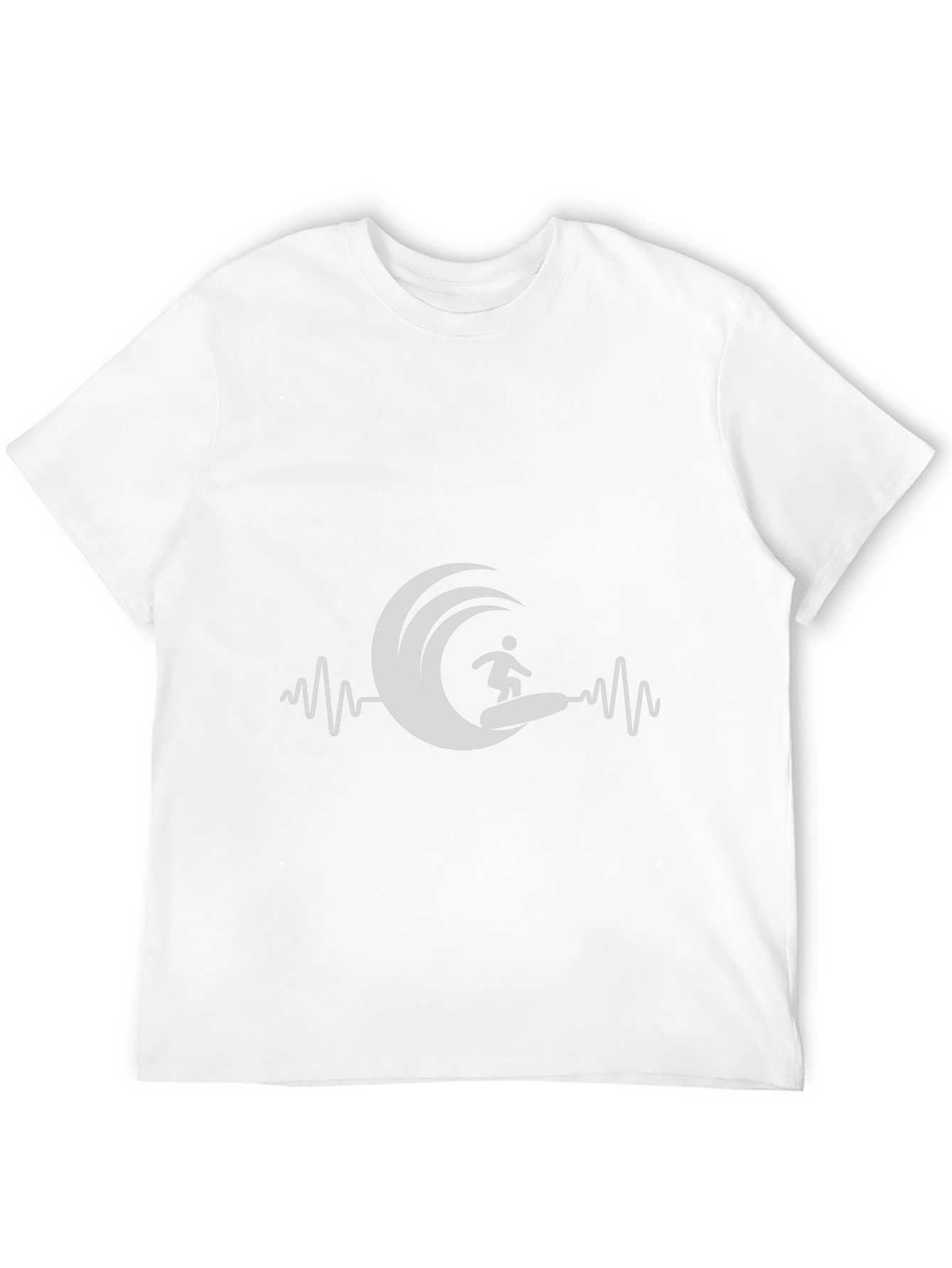 Surfer Wave Heartbeat T-Shirt - Black Graphic Tee