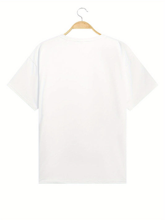 Walk By Faith Print Graphic T-Shirt, Solid Short Sleeve Crew Neck Casual Top For All Season, Women's Clothing