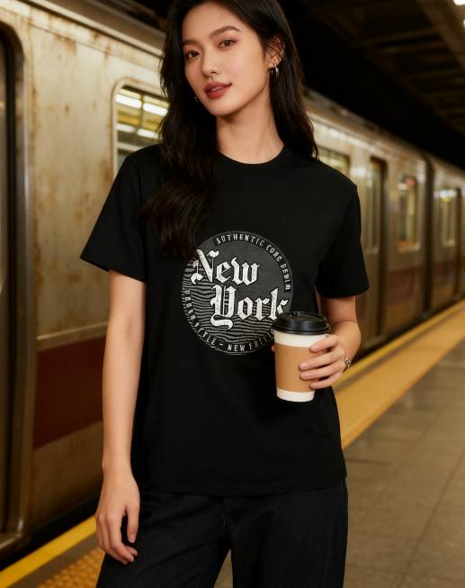 Vintage New York Graphic 100% Cotton T-Shirt - Unisex City-Inspired Tee for All Occasions