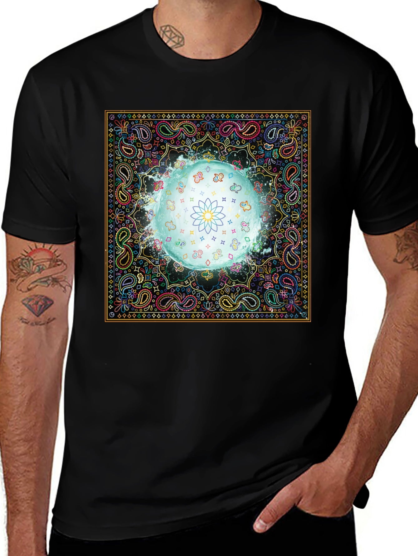 Vibrant Bandana Lotus T-Shirt