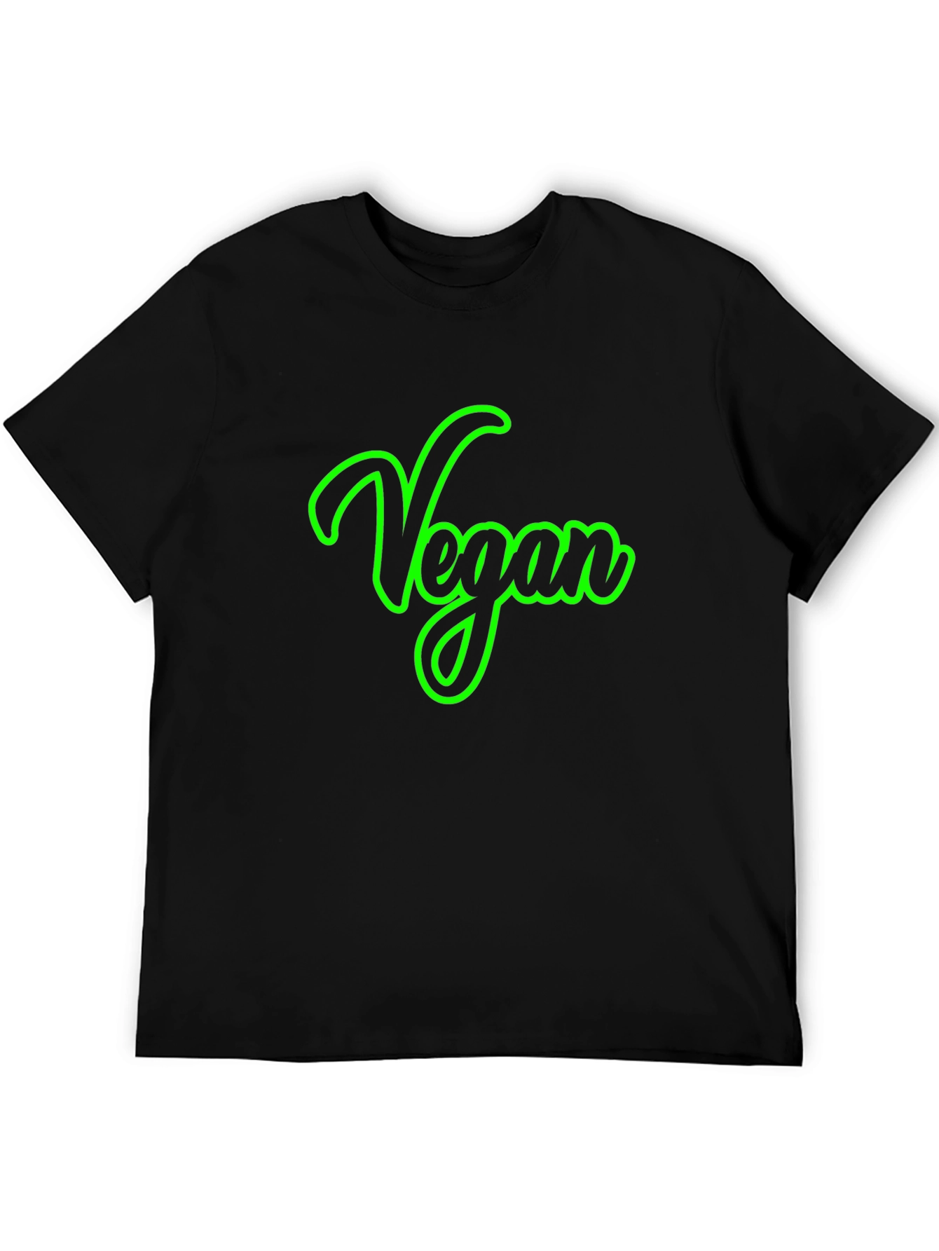 Vegan Script Graphic Tee -  Unisex Black T-Shirt
