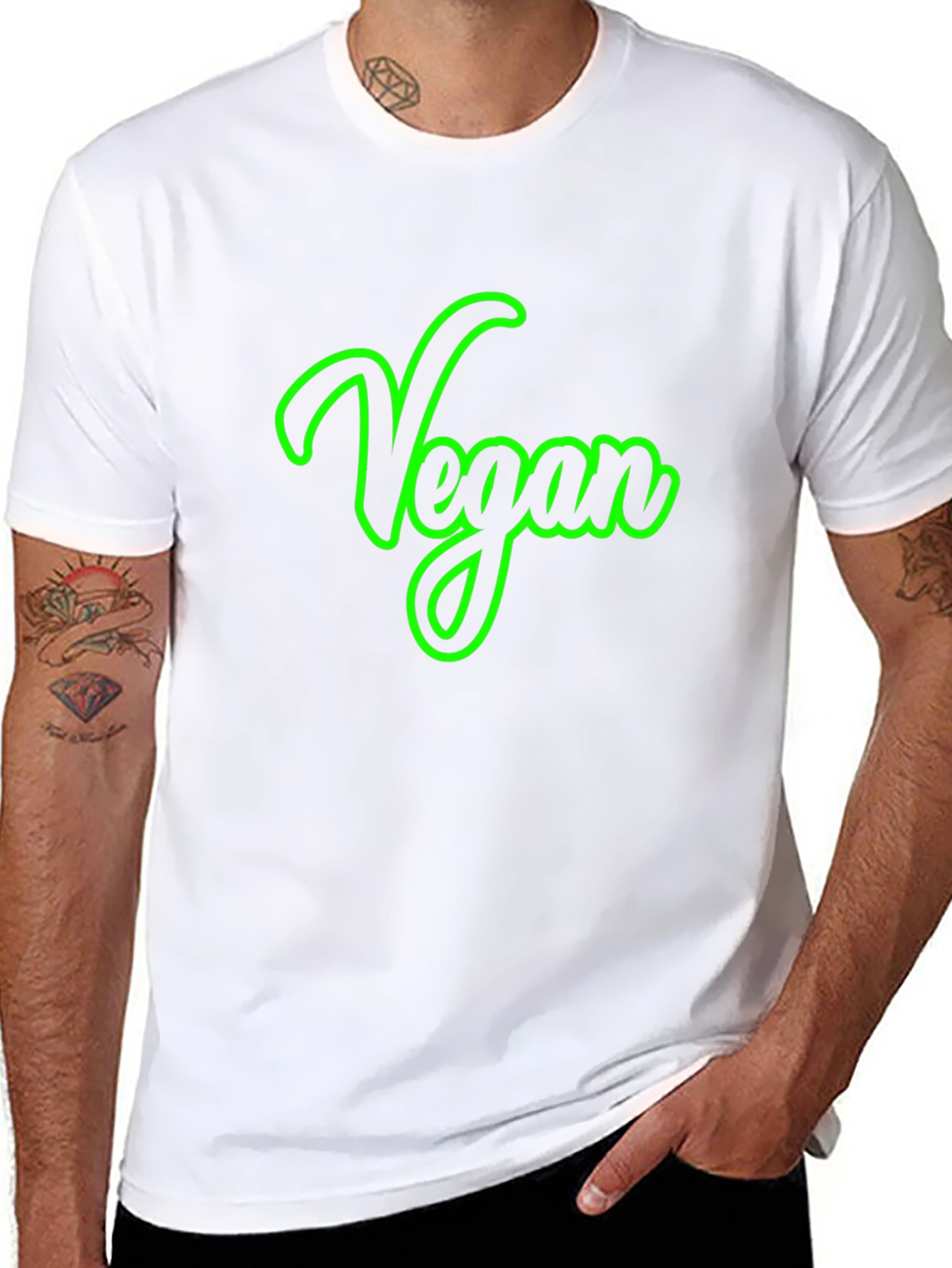 Vegan Script Graphic Tee -  Unisex Black T-Shirt