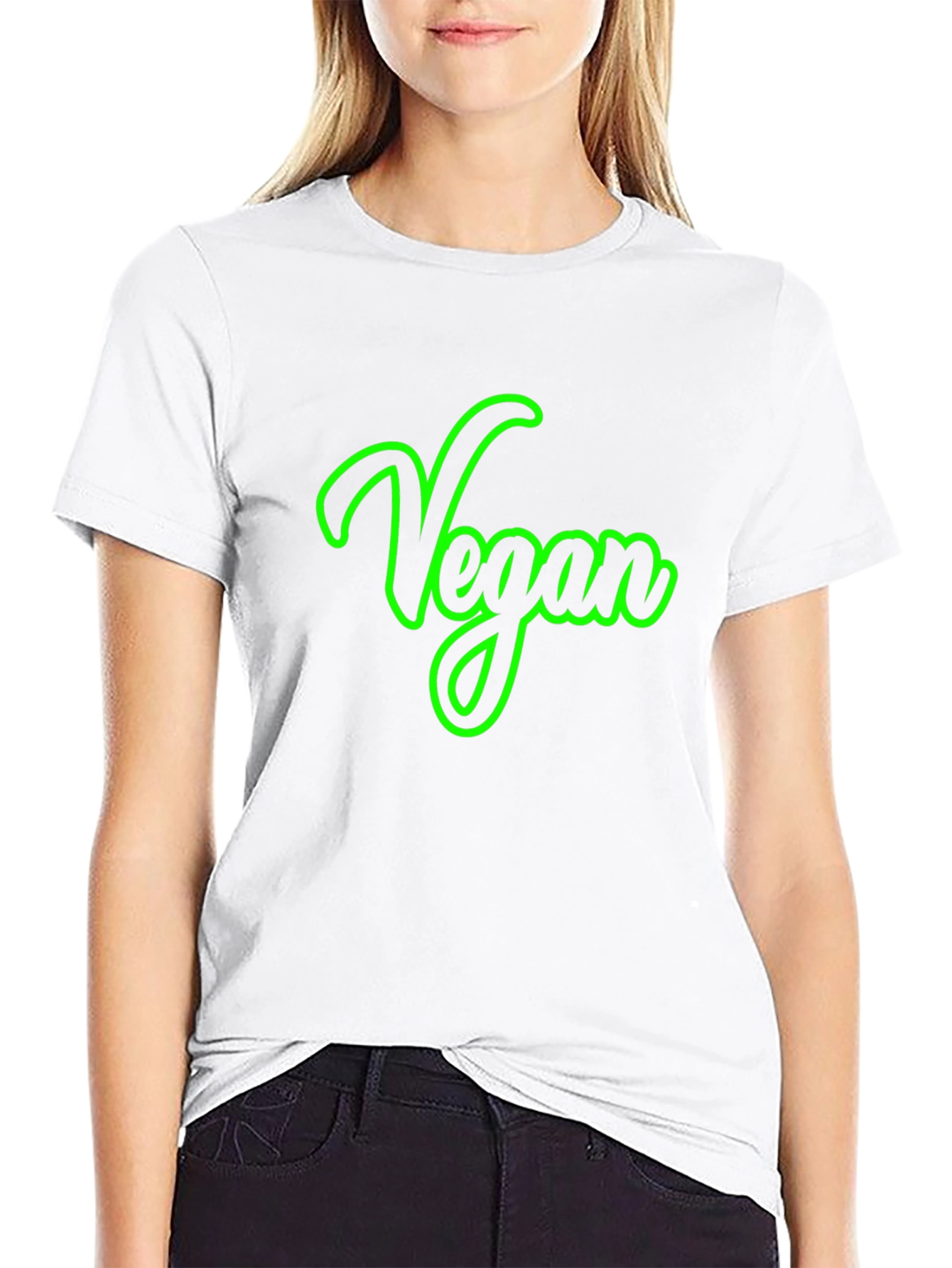 Vegan Script Graphic Tee -  Unisex Black T-Shirt