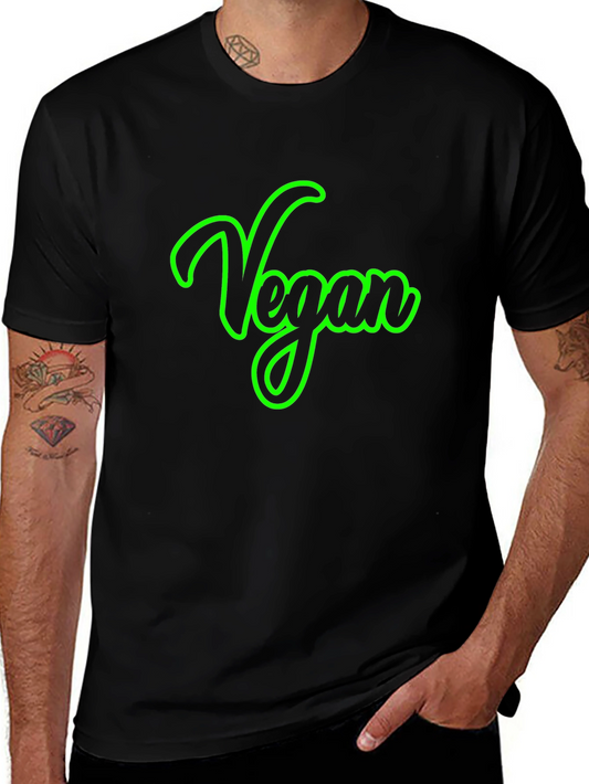 Vegan Script Graphic Tee -  Unisex Black T-Shirt