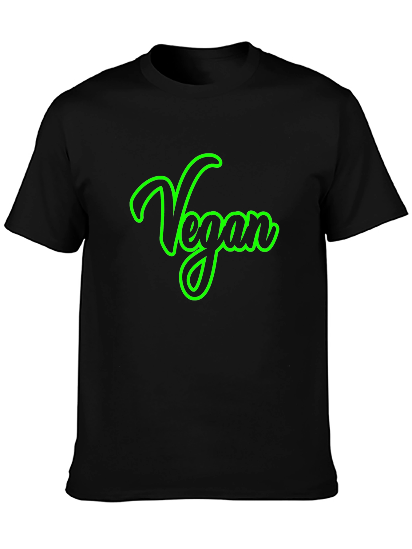 Vegan Script Graphic Tee -  Unisex Black T-Shirt