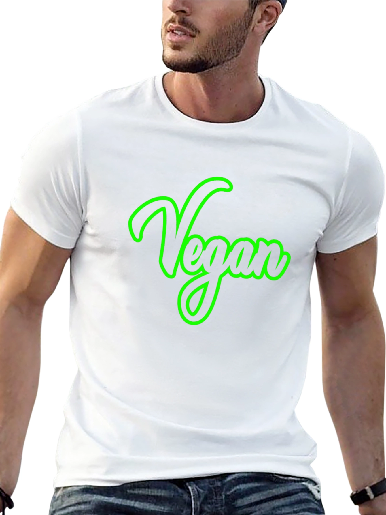 Vegan Script Graphic Tee -  Unisex Black T-Shirt