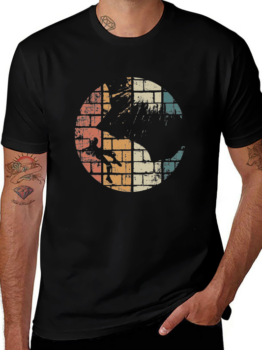 Vintage Rock Climbing Yin Yang Graphic T-Shirt
