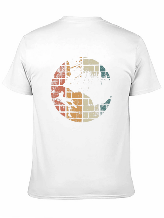 Vintage Rock Climbing Yin Yang Graphic T-Shirt