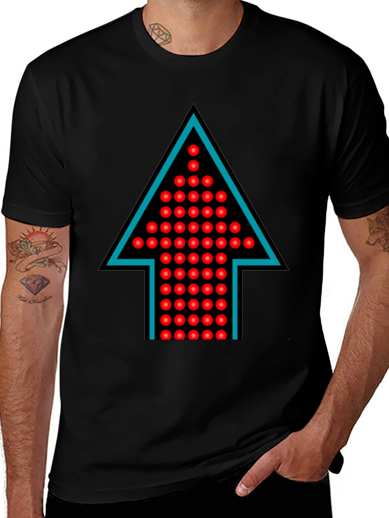 Upward Arrow Graphic Tee - Unique Design