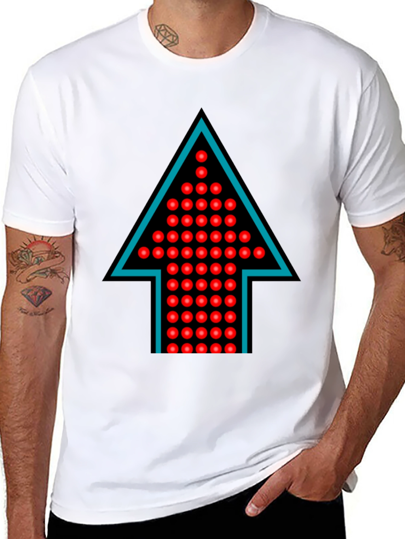 Upward Arrow Graphic Tee - Unique Design