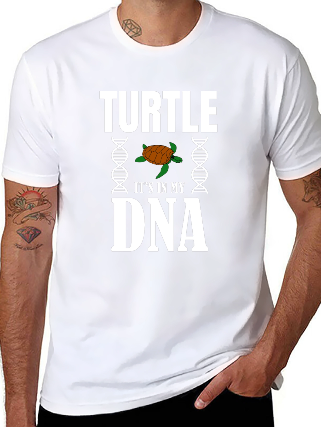 Turtle DNA Graphic T-Shirt - Novelty Tee