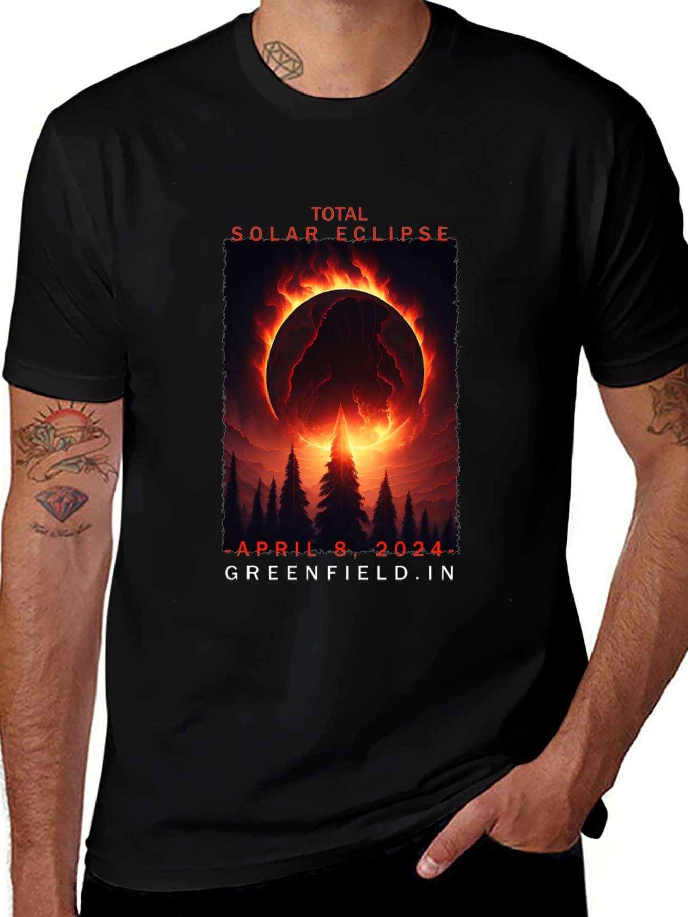 Total Solar Eclipse April 8 2024 Black T-Shirt