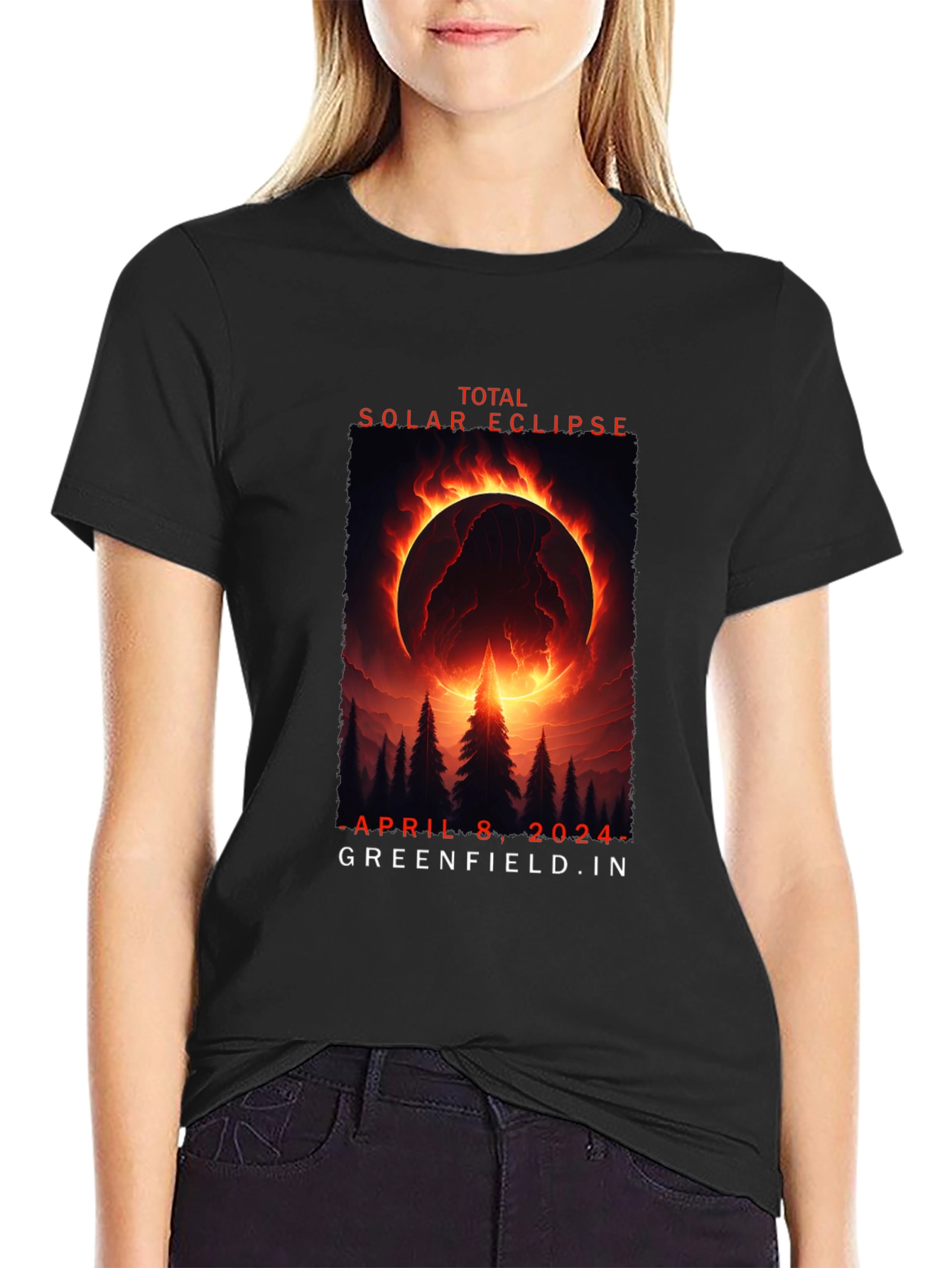 Total Solar Eclipse April 8 2024 Black T-Shirt
