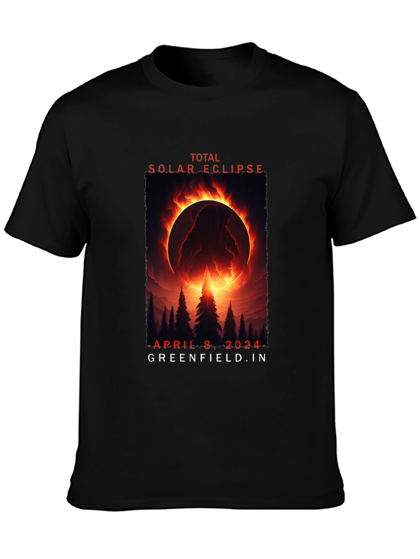 Total Solar Eclipse April 8 2024 Black T-Shirt