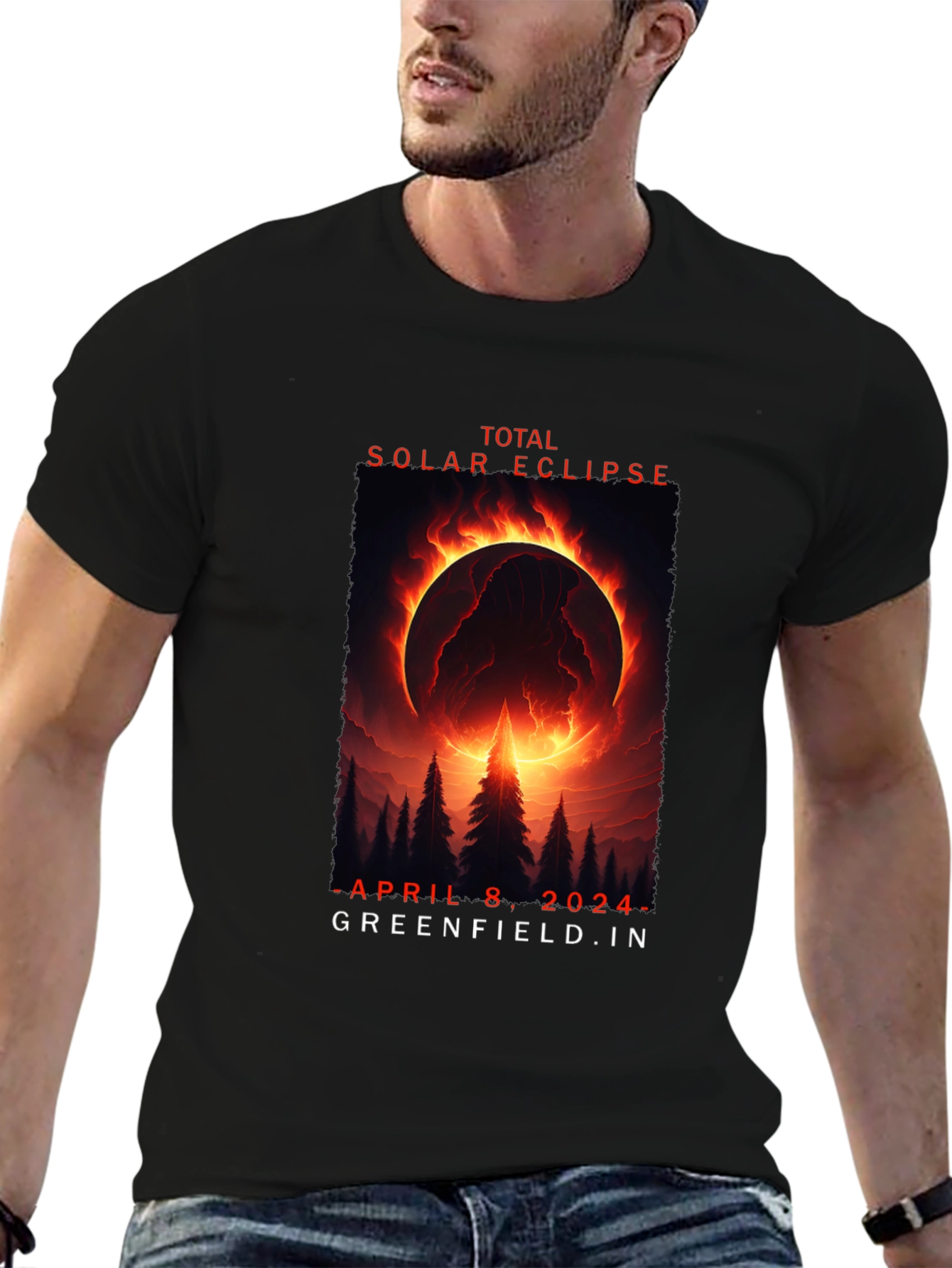 Total Solar Eclipse April 8 2024 Black T-Shirt