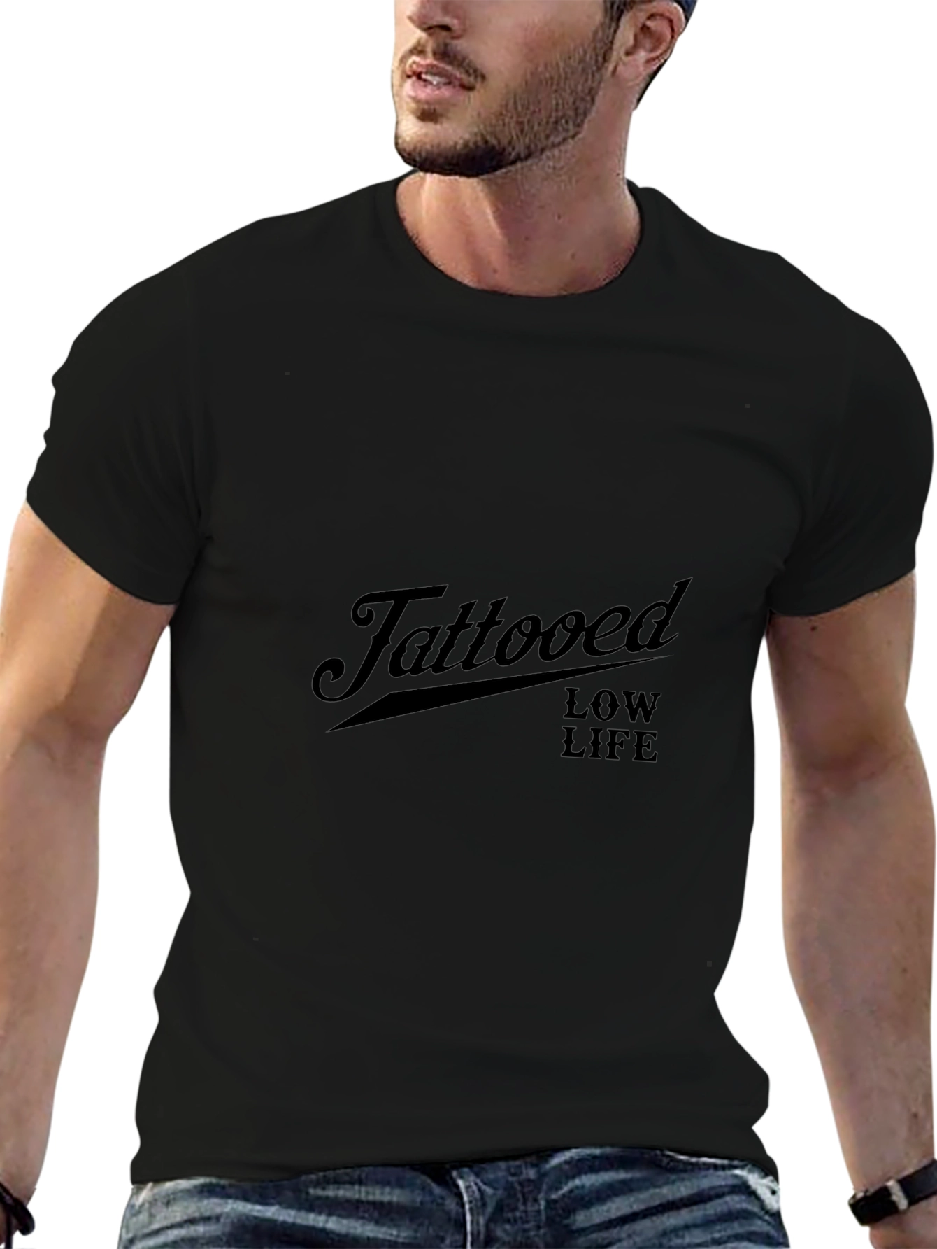 Tattooed Low Life Black Graphic Tee