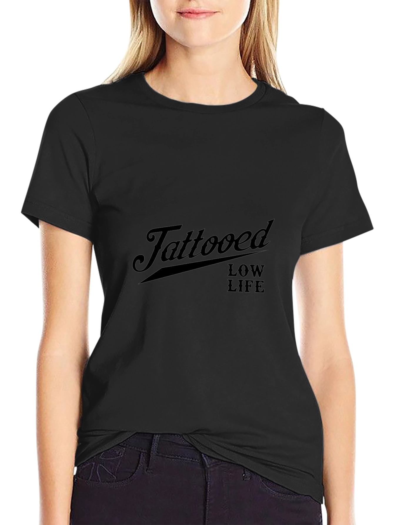 Tattooed Low Life Black Graphic Tee