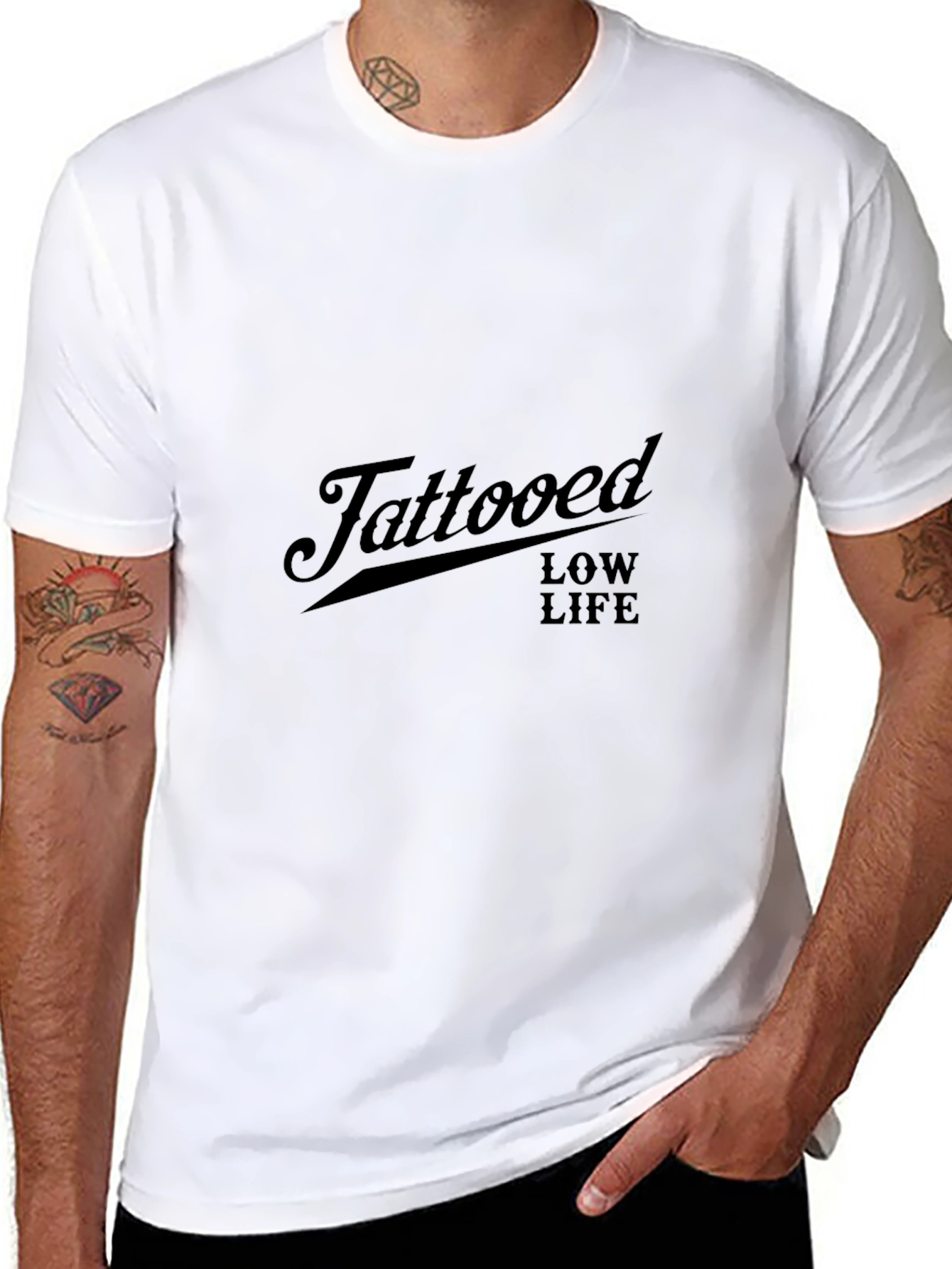 Tattooed Low Life Black Graphic Tee