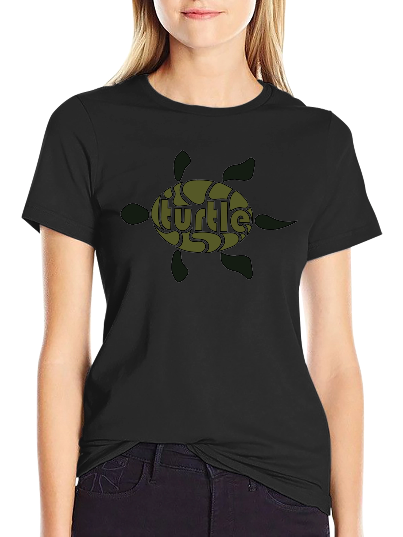 Turtle Graphic Print Crew Neck T-Shirt