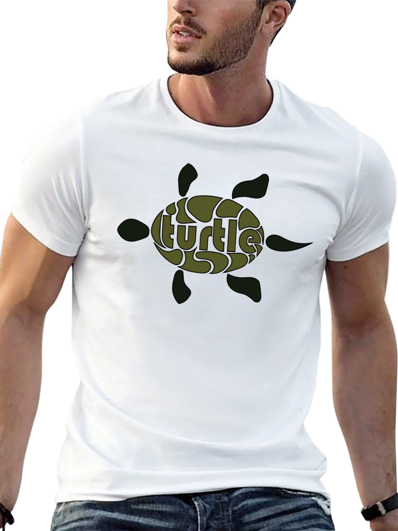 Turtle Graphic Print Crew Neck T-Shirt