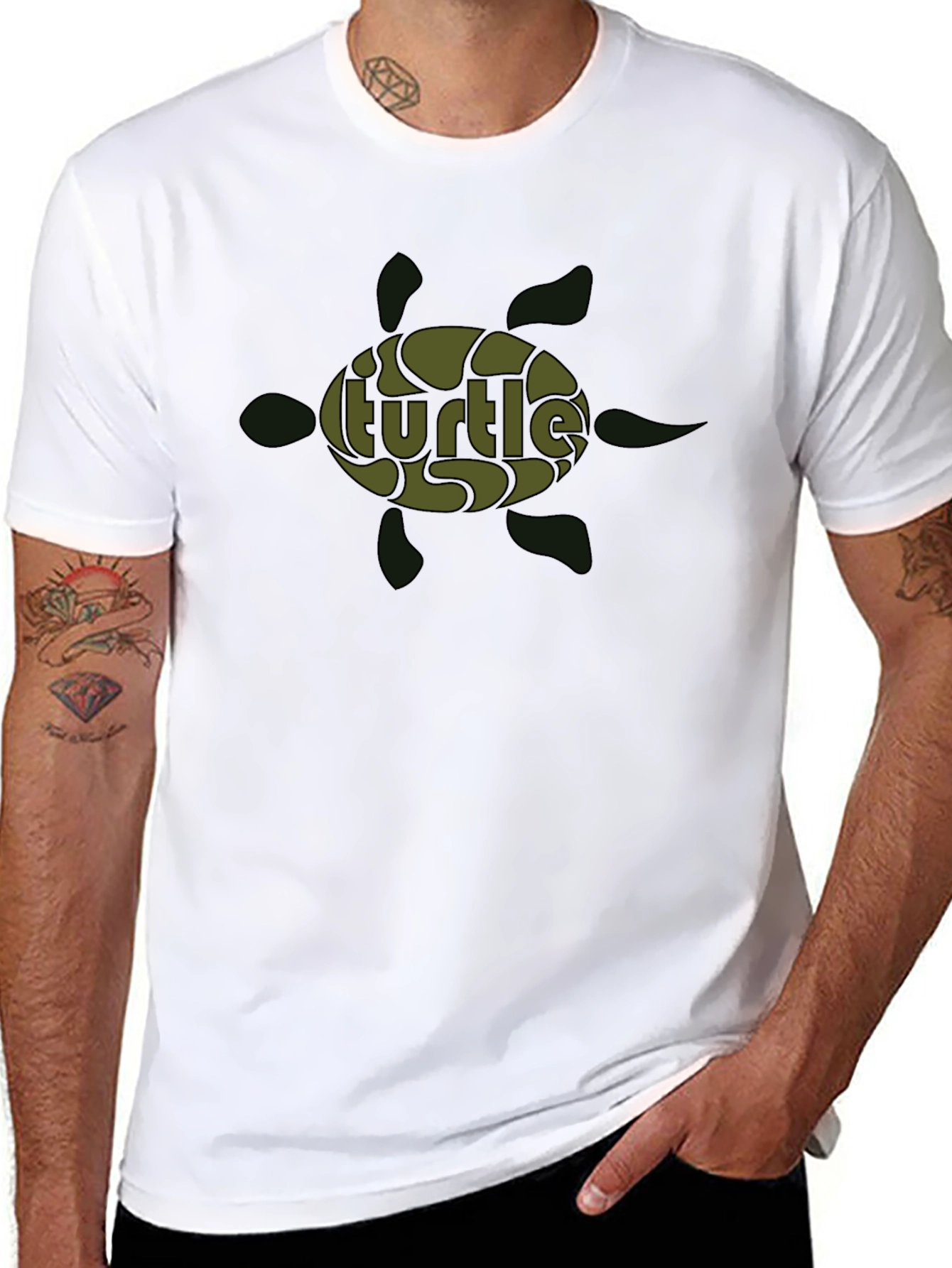 Turtle Graphic Print Crew Neck T-Shirt