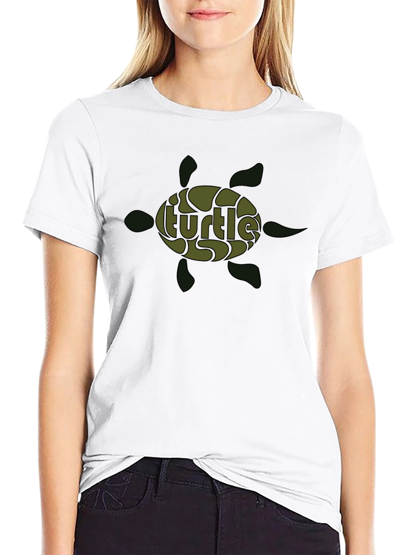 Turtle Graphic Print Crew Neck T-Shirt
