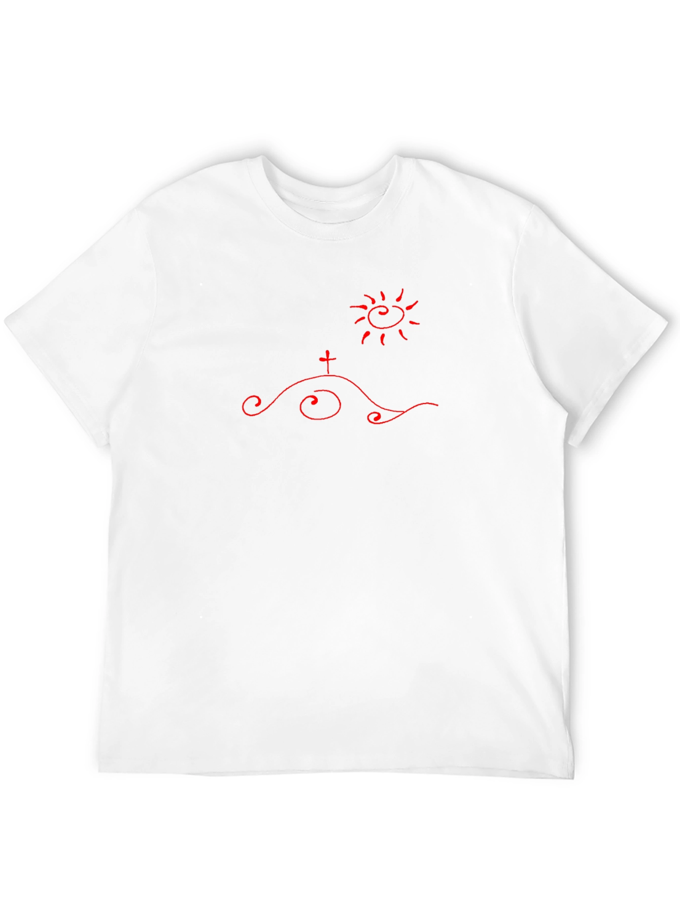 Unique Graphic T-Shirt - Hillside Cross & Sun