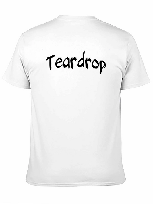Teardrop Graphic Print Black T-Shirt