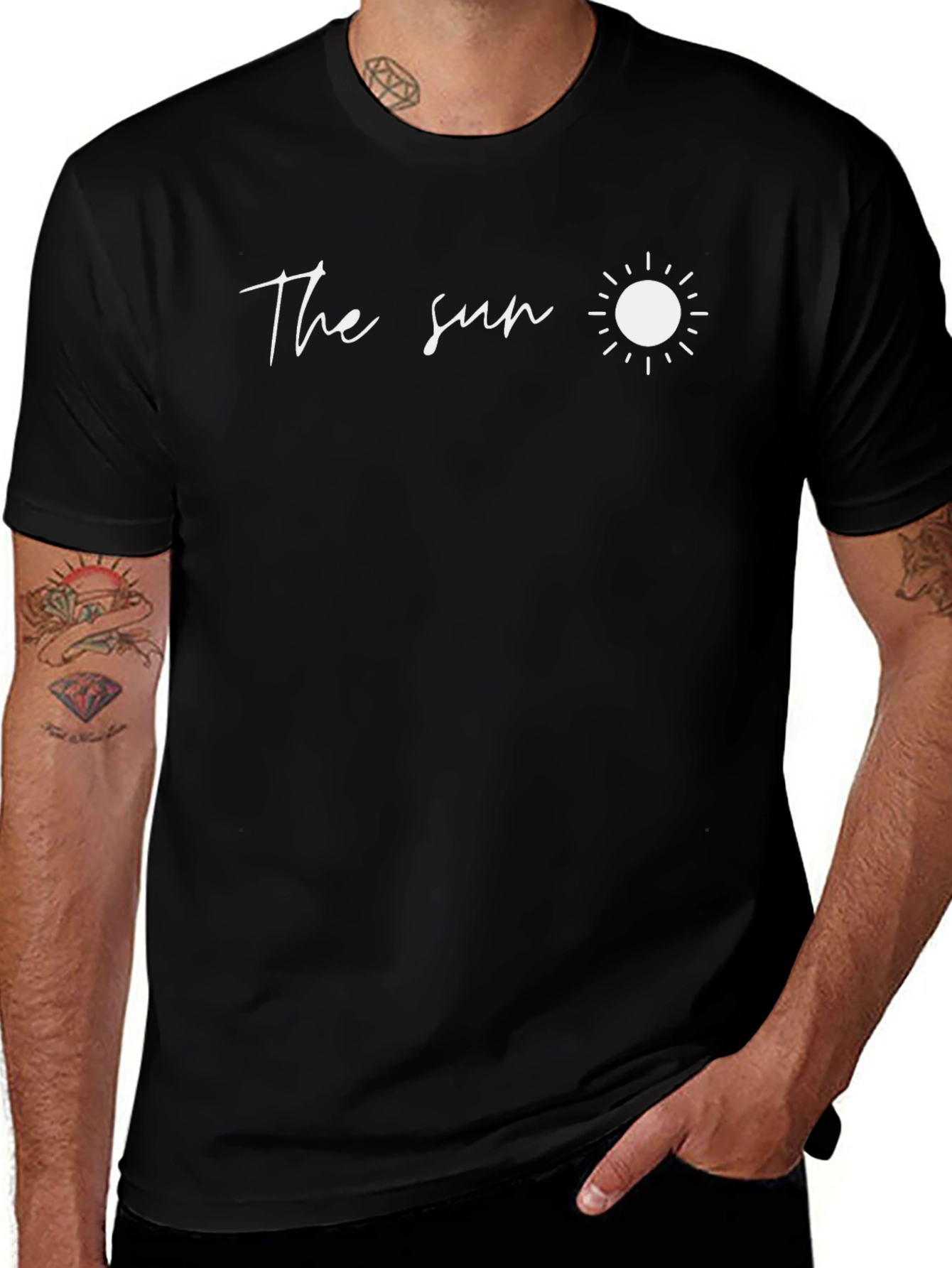 The Sun Graphic Tee - Black Casual T-Shirt