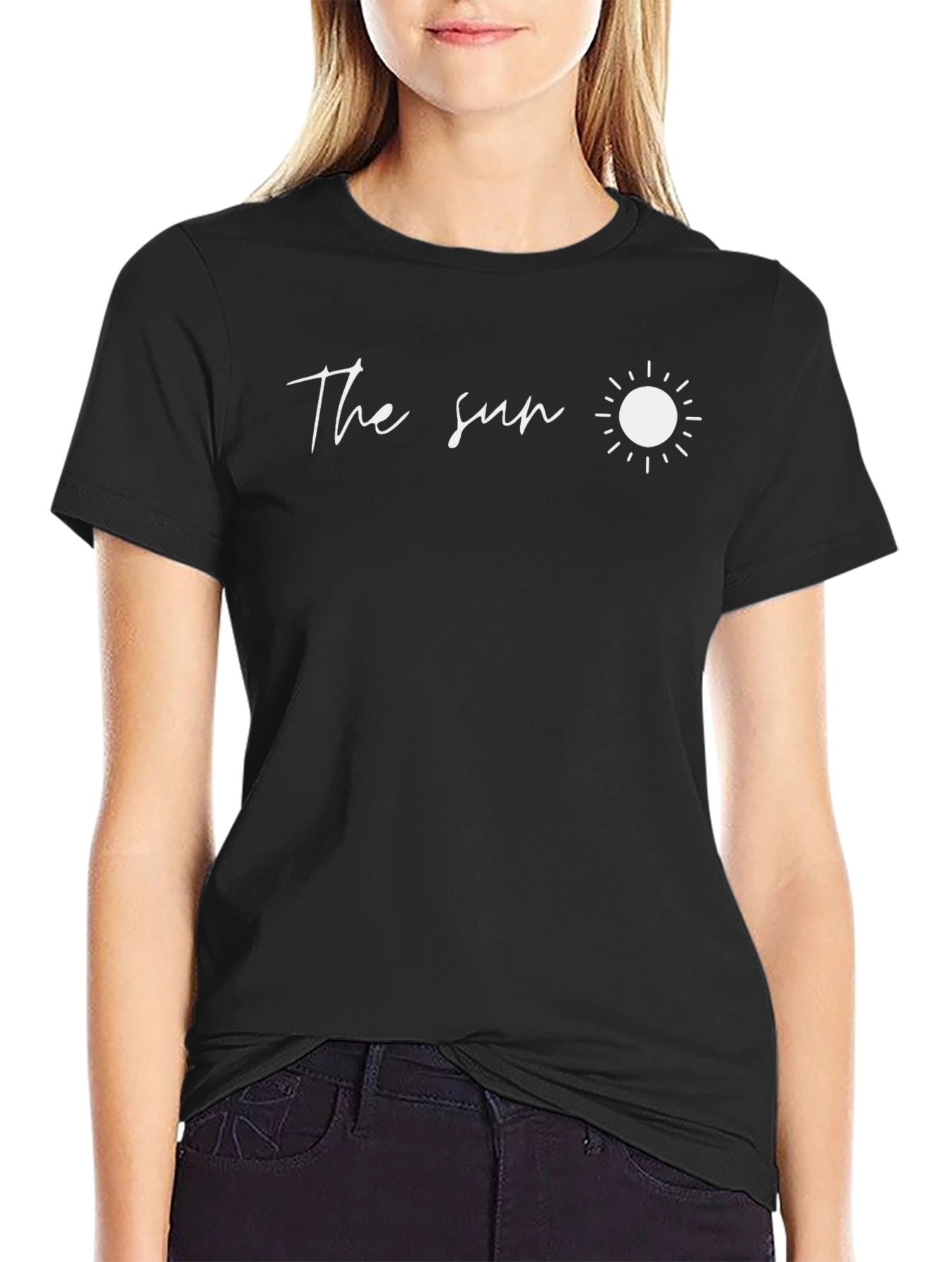 The Sun Graphic Tee - Black Casual T-Shirt