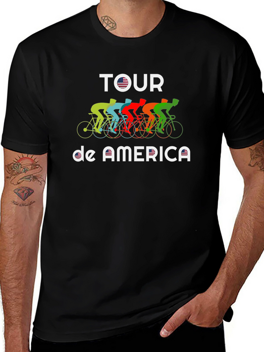 Tour de America Cycling T-Shirt - USA Colors