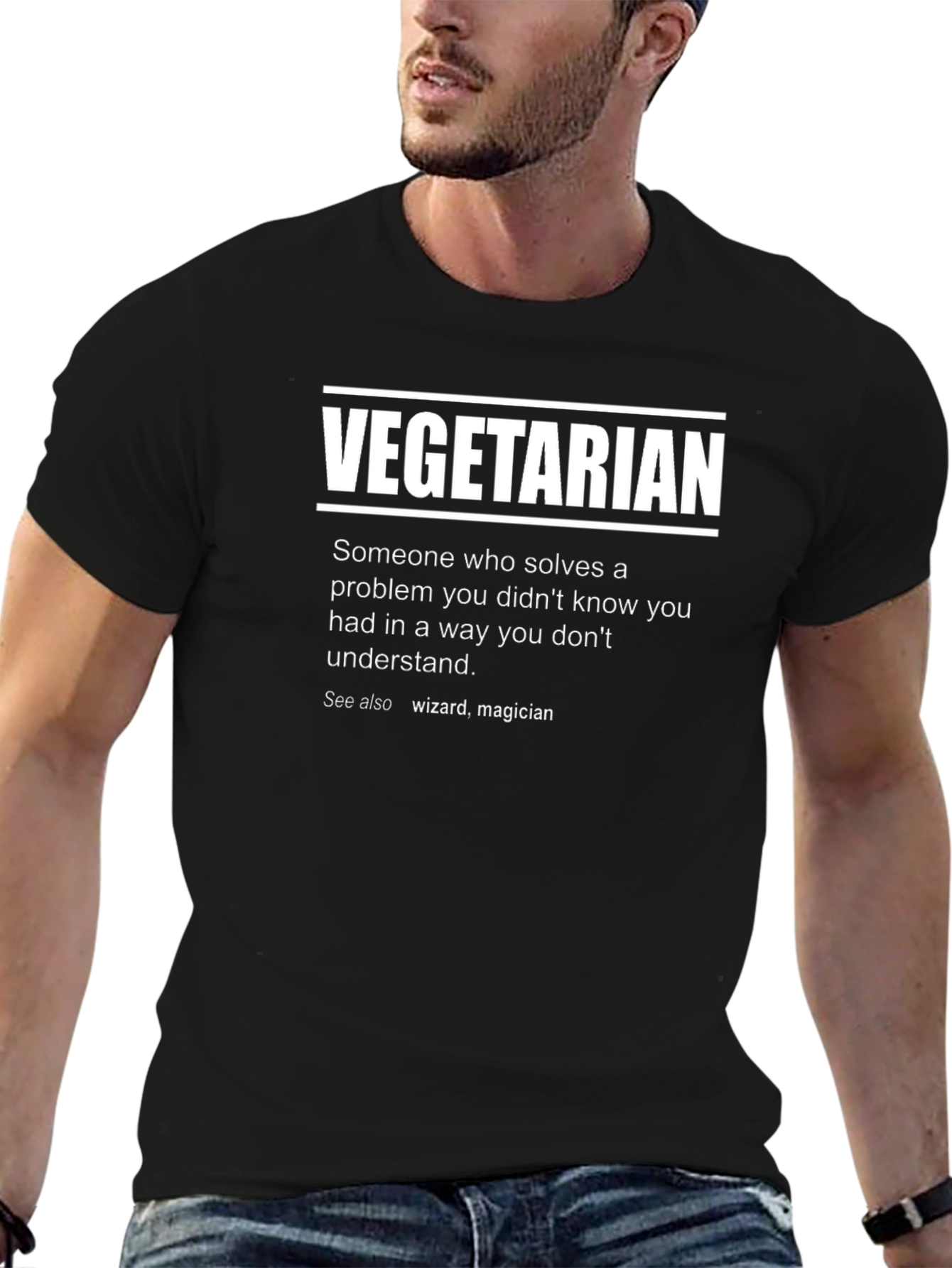 Vegetarian Definition T-Shirt - Funny Wizard Magician Tee