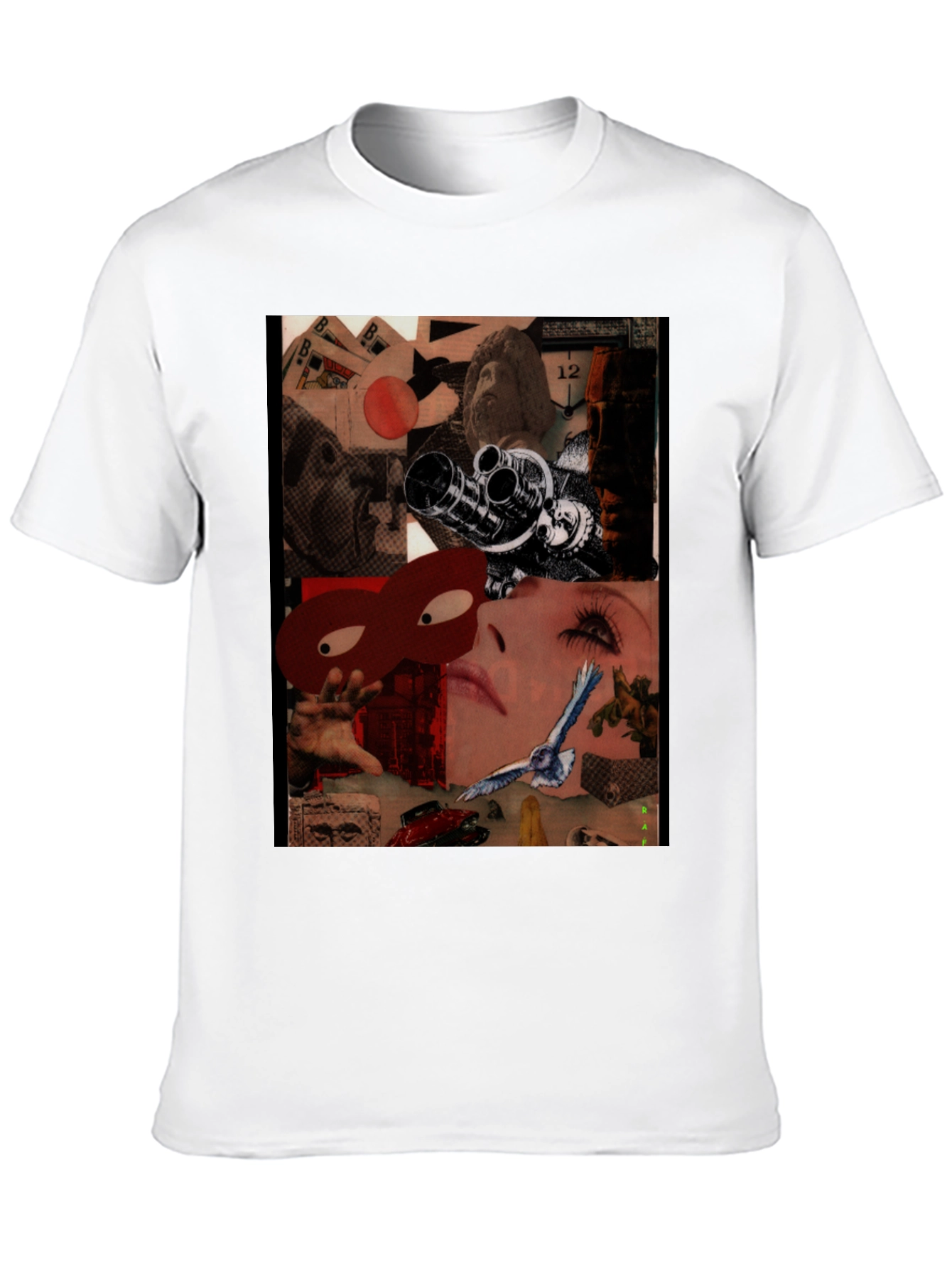 Surrealist Collage Print Black T-Shirt