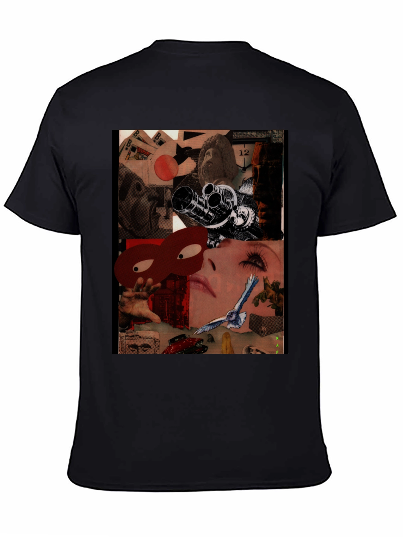 Surrealist Collage Print Black T-Shirt