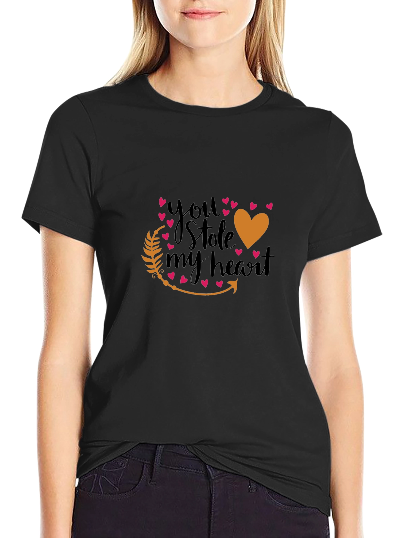 You Stole My Heart Graphic Tee - Black