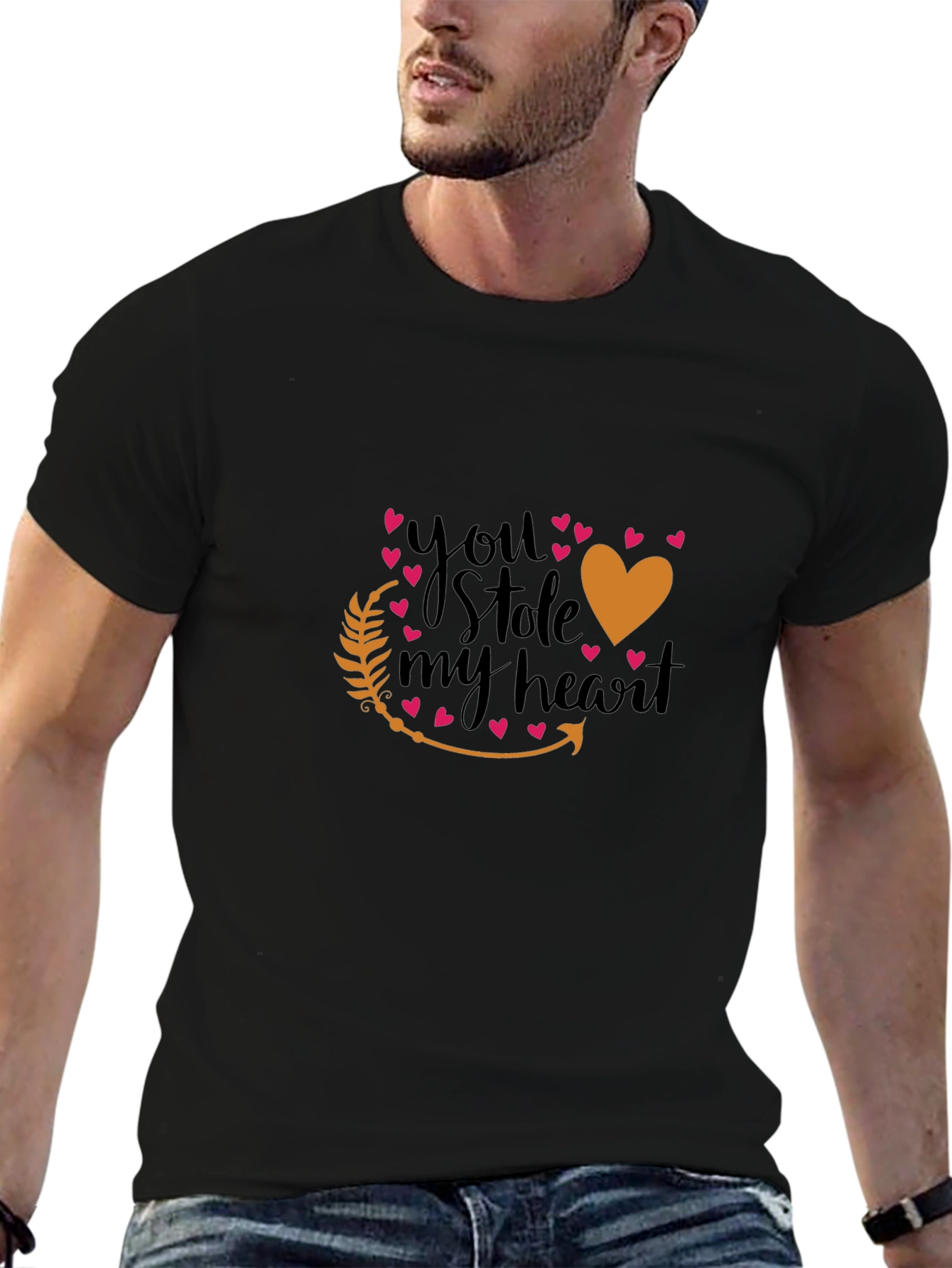 You Stole My Heart Graphic Tee - Black