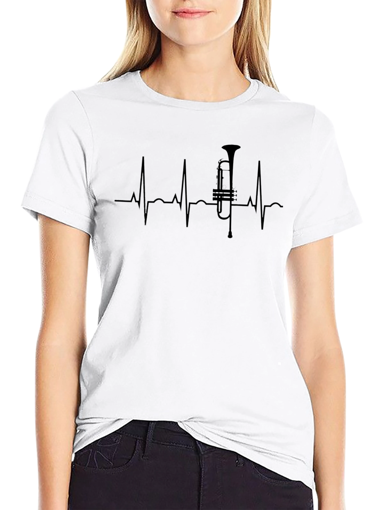 Trumpet Heartbeat T-Shirt - Music Lover Tee