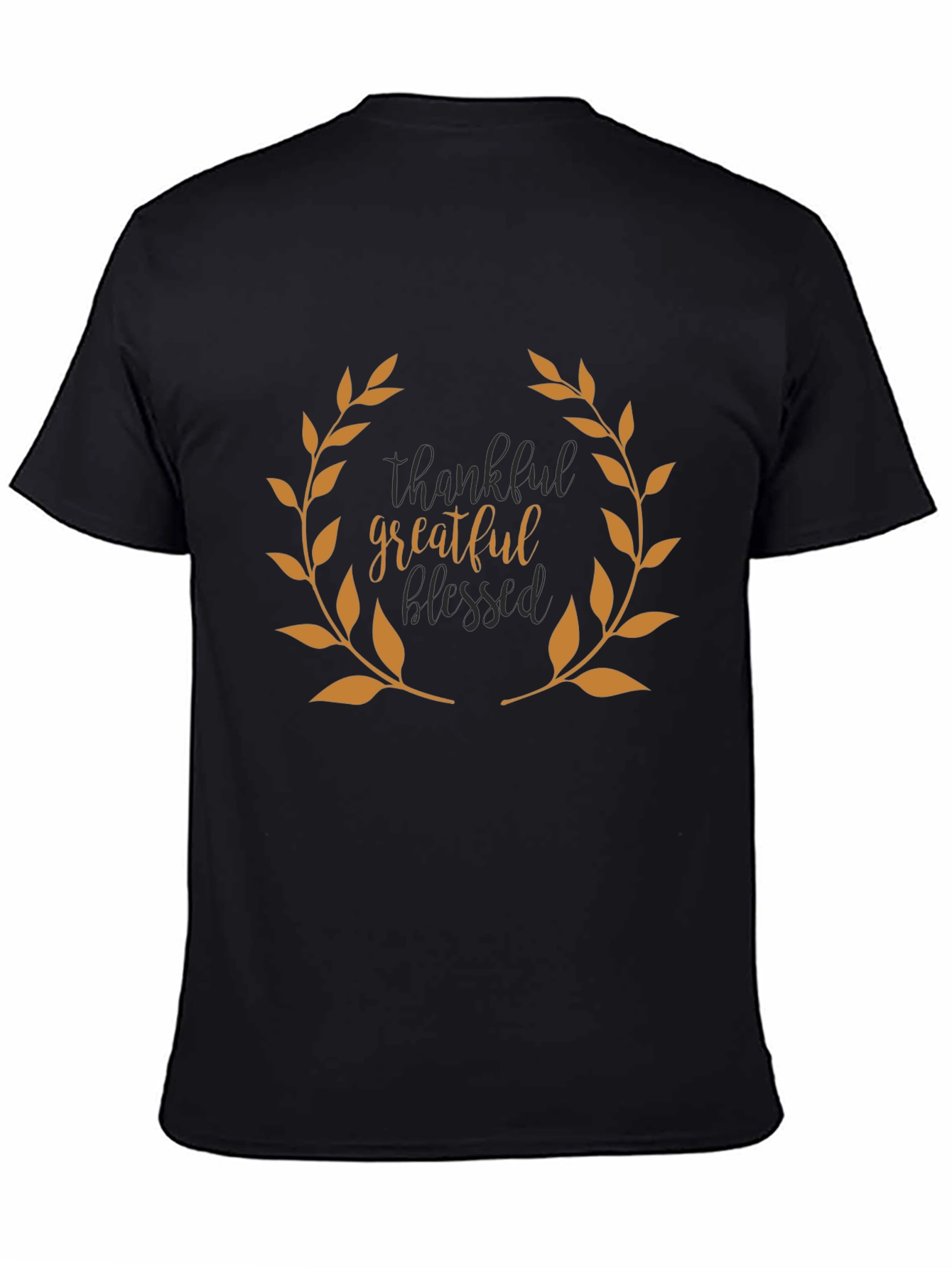 Thankful Grateful Blessed Black T-Shirt