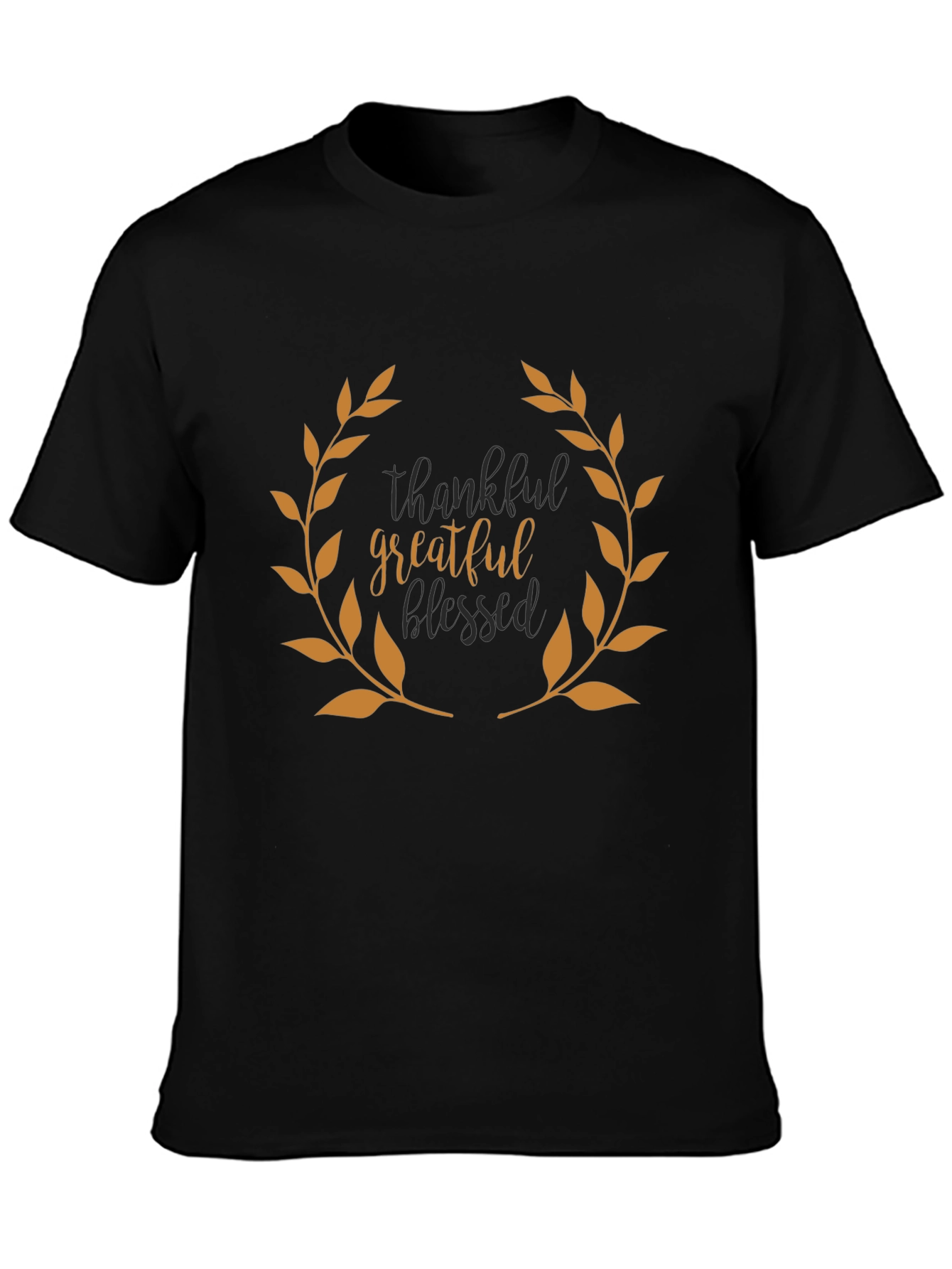 Thankful Grateful Blessed Black T-Shirt