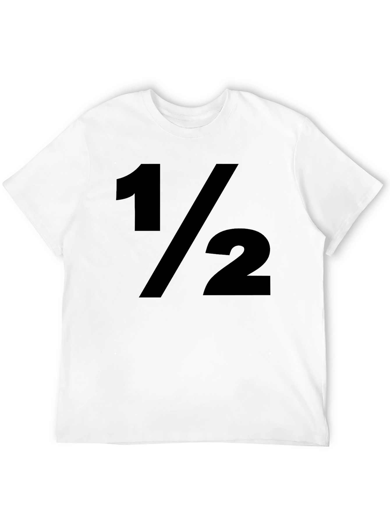 1/2 Fraction Graphic Print Black T-Shirt