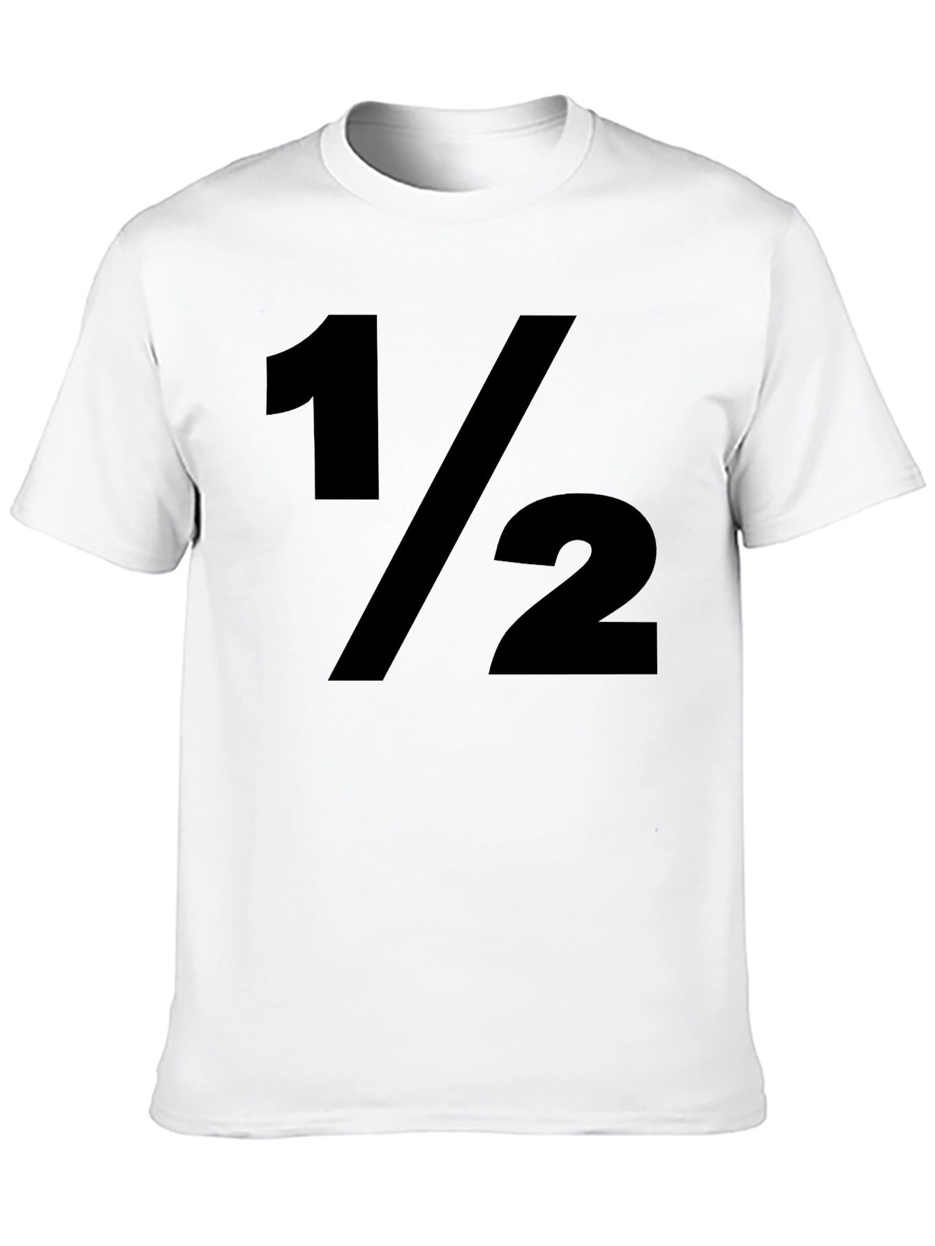 1/2 Fraction Graphic Print Black T-Shirt