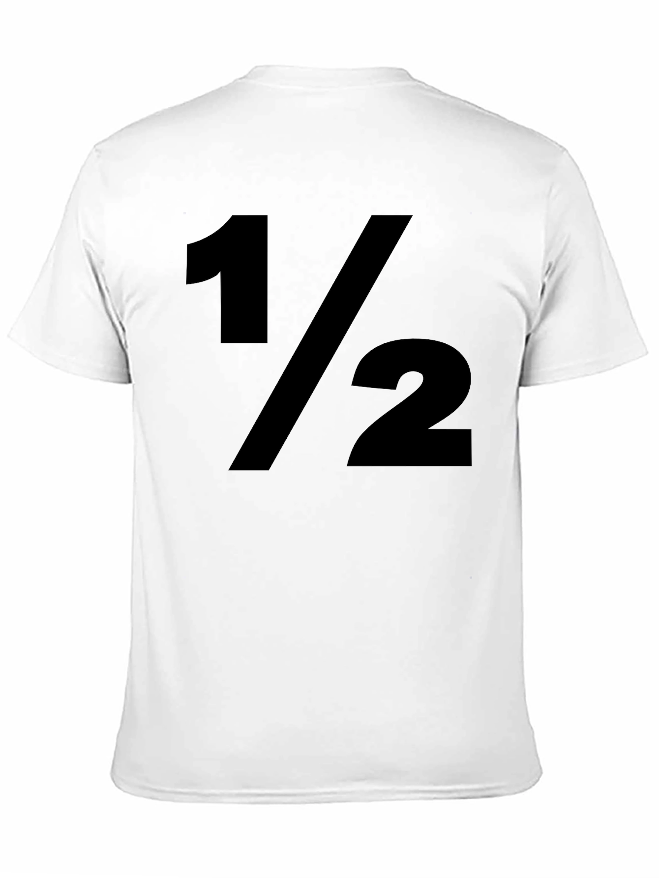 1/2 Fraction Graphic Print Black T-Shirt