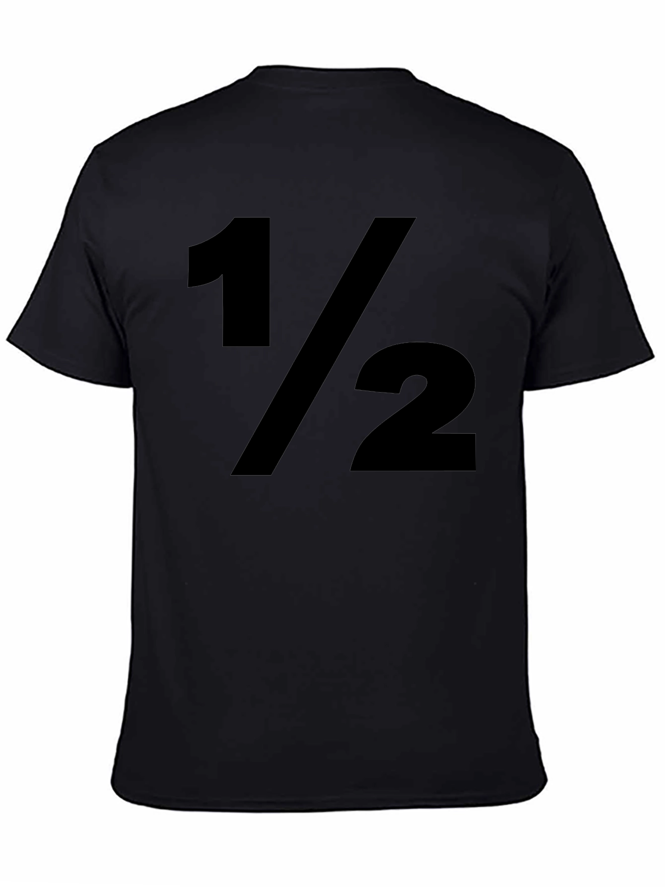 1/2 Fraction Graphic Print Black T-Shirt