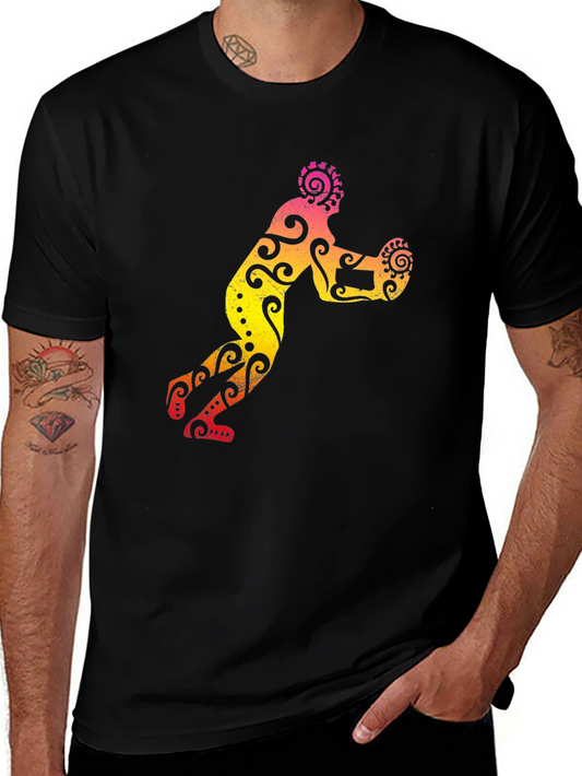Tribal Art Rugby Player Graphic Tee