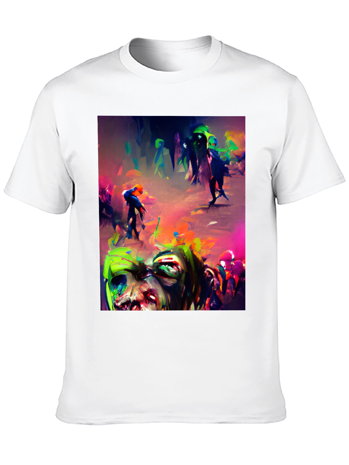 Zombie Art Graphic Print Black Tee