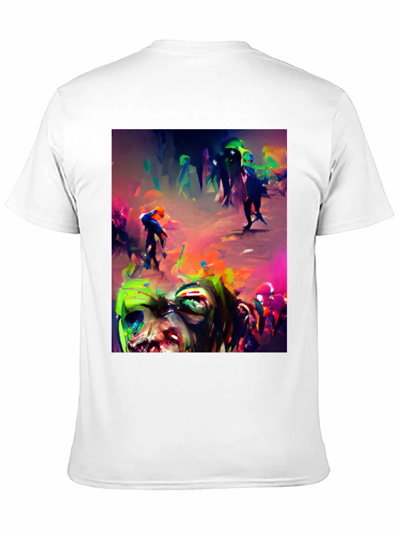 Zombie Art Graphic Print Black Tee