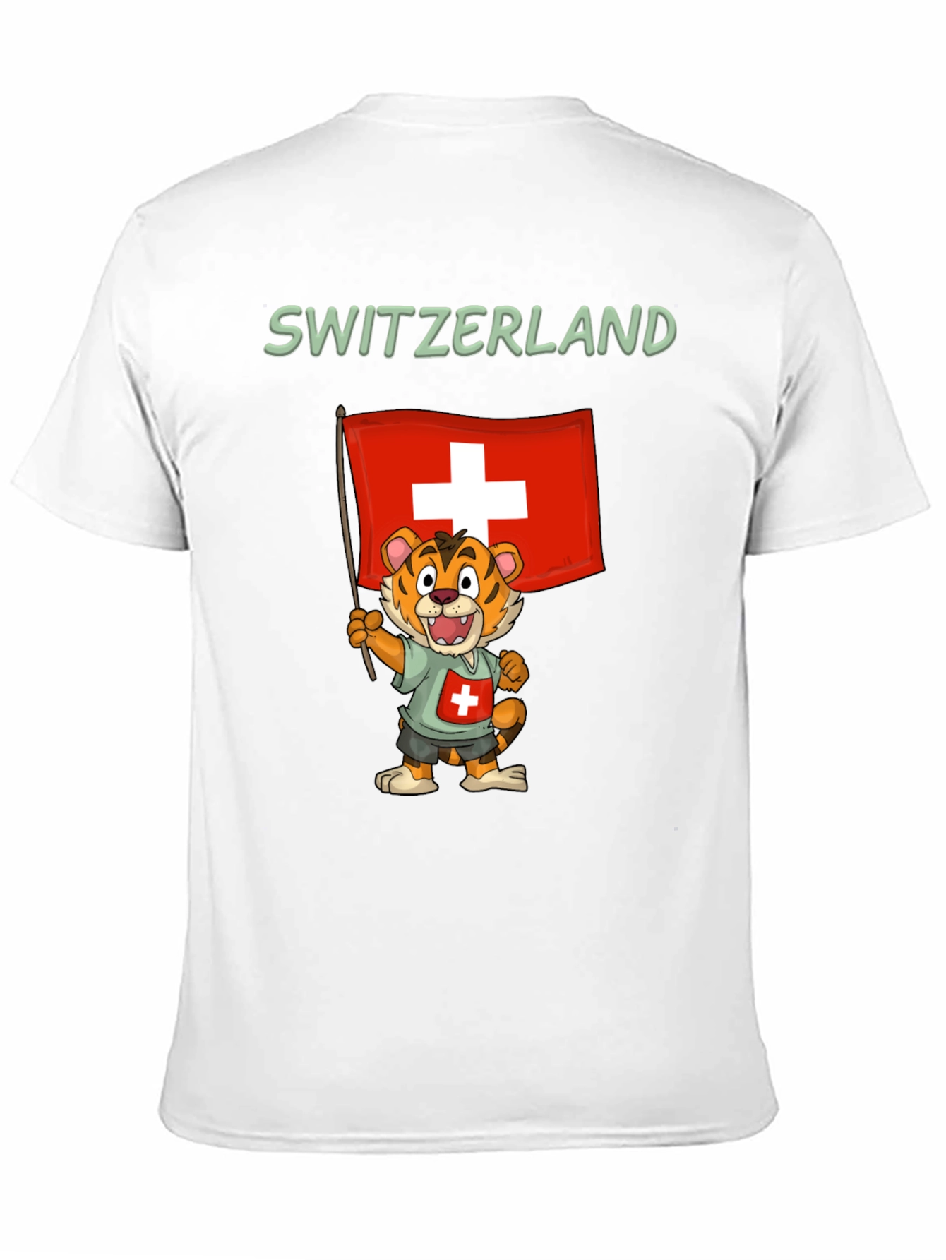 Switzerland Tiger Cartoon Graphic T-Shirt